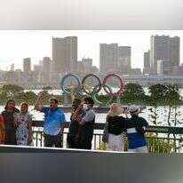 הטבעות האולימיות על קו הרקיע של טוקיו, אתמול. | APE