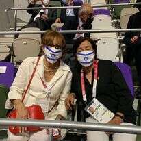 אנקי שפיצר ואילנה רומנו, אלמנותיהם של נרצחי מינכן 1972. | עמית שיסל, באדיבות הוועד האולימפי