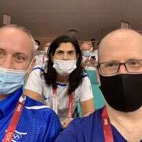 השר חילי טרופר עם דותן מלאך באולימפיאדת טוקיו