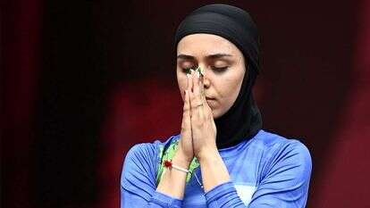 האצנית האיראנית פארזנה פשיחי. | EPA