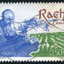 הפירוש רב ההשפעה של רש"י למקרא הטיל אימה על האינקוויזיציה בצרפת. בול הנושא את דיוקנו של רש"י, צרפת 2005. | שאטרסטוק