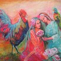 תמר גרינפלד, "לך באהבה", שמן ואקריליק על בד, 2016