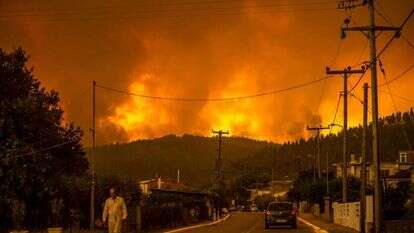 השריפה באי אוויה, יוון. | AFP