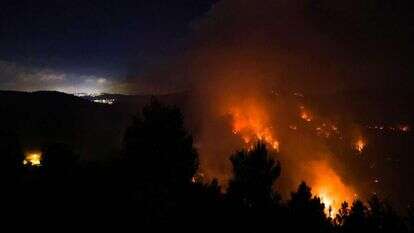 השריפה בהרי ירושלים, הלילה. | AFP השריפה בהרי ירושלים, הלילה. | AFP
