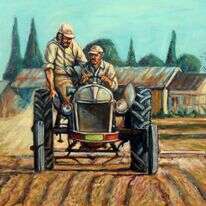 התפיסה המבקשת למצוא דרך ליחיד לקיים את כל התורה היא טעות יונתן טל, סצנת עבר, ציור בצבעי שמן, 2014