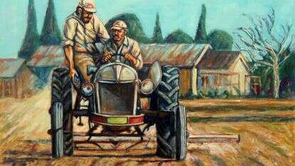 התפיסה המבקשת למצוא דרך ליחיד לקיים את כל התורה היא טעות יונתן טל, סצנת עבר, ציור בצבעי שמן, 2014