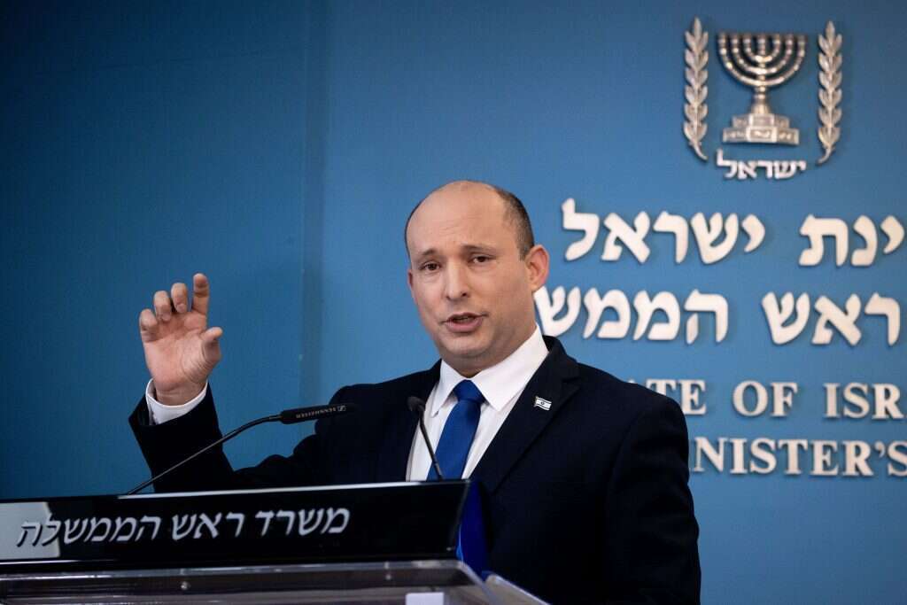 ראש הממשלה נפתלי בנט במסיבת עיתונאים. | יונתן זינדל, פלאש 90 ראש הממשלה נפתלי בנט במסיבת עיתונאים. | יונתן זינדל, פלאש 90