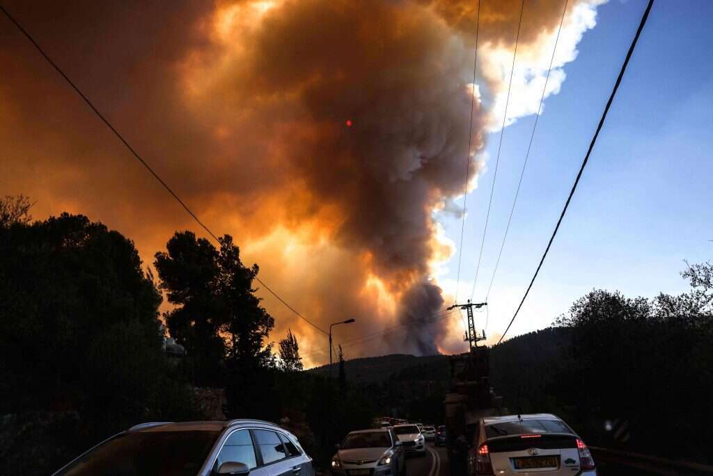 עשן כבד ליד שורש. | AFP
