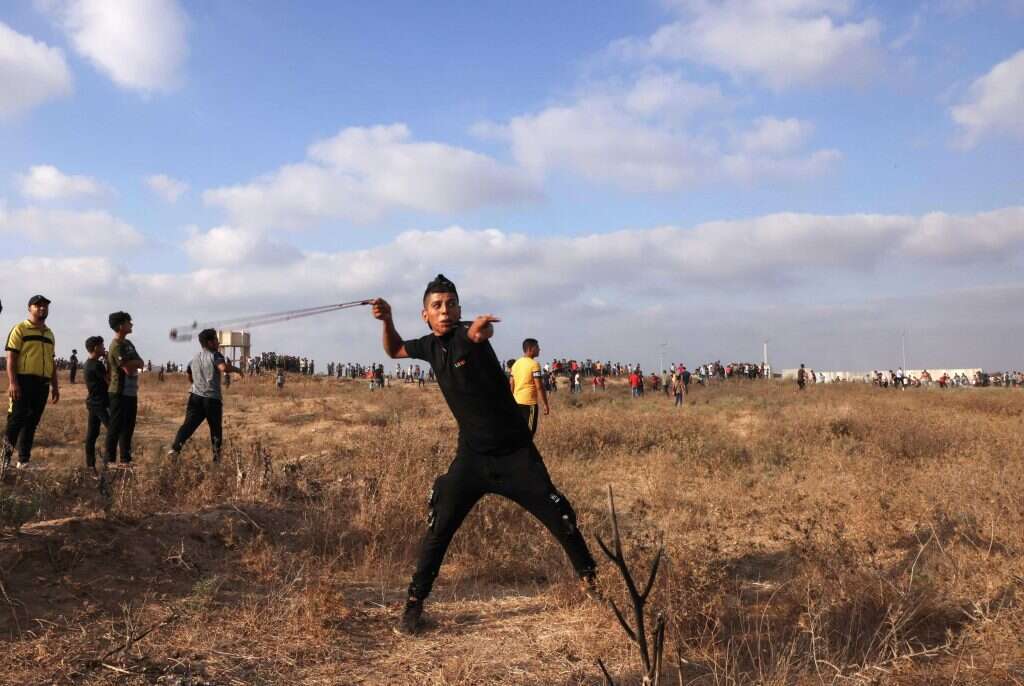 ההתפרעויות על גדר הרצועה, היום. | AFP