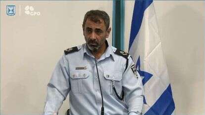 ניצב שמעון לביא, מפקד מחוז הצפון של המשטרה בוועדת החקירה של אסון מירון, היום. | מסך מתוך שידור לעמ