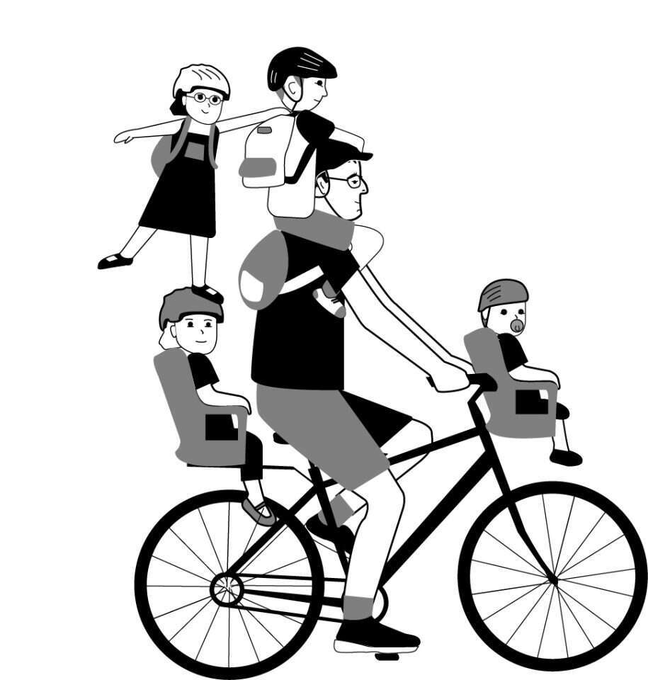 חינוך תעבורתי על דו גלגלי. איור: רותם צ'רקה חינוך תעבורתי על דו גלגלי. איור: רותם צ'רקה