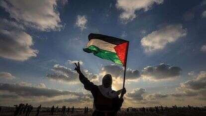 מתפרע פלסטיני על גבול רצועת עזה. | EPA