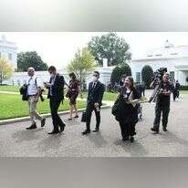 הכתבים הישראלים יוצאים מהבית הלבן. | אריה לייב אברמס, פלאש 90