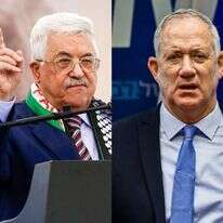 גנץ ואבו מאזן. צילומים: EPA, אורן בן חקון