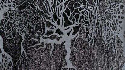 מוריה אשכנזי רוזנבלום, ללא כותרת, דיו על נייר, 2019 . מוצגת בתערוכה "דקה מן הדקה" בגלריה אורייתא. אוצרת: ליאורה לוי