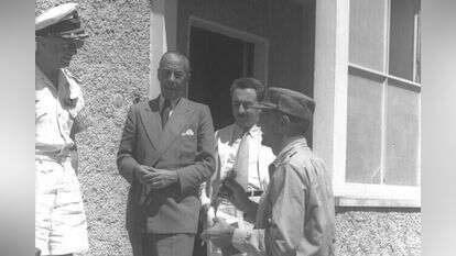 ברנדוט עם משה שרת בקרייה בתל-אביב | לע"מ