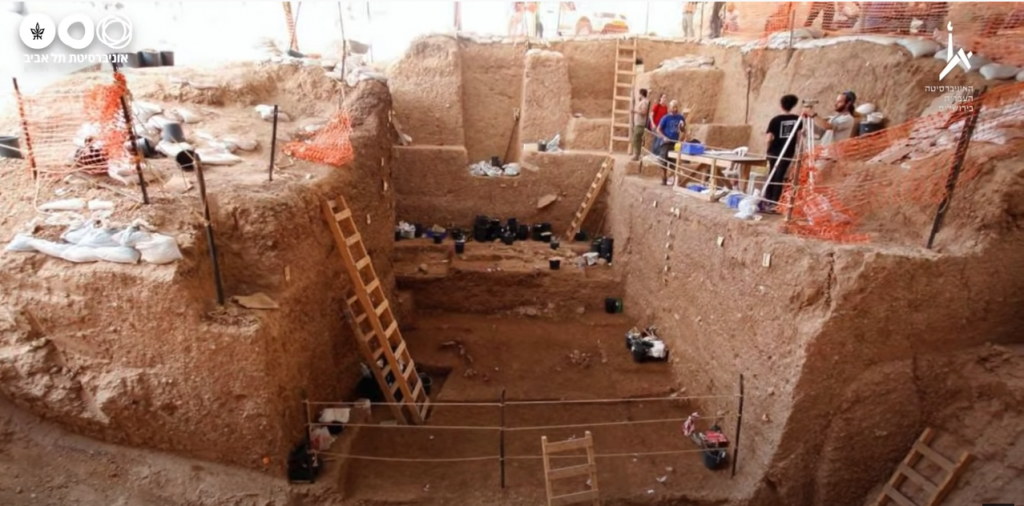 אתר חפירות נשר רמלה. | מתוך הסרטון "מחקר האדם הקדום" -אוני' תל־אביב