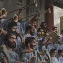 שירת הלוויים מתוך הסרט אגדת החורבן. | דוד פולונסקי ומיכאל פאוסט, באדיבות סרטי נחשון שירת הלוויים מתוך הסרט אגדת החורבן. | דוד פולונסקי ומיכאל פאוסט, באדיבות סרטי נחשון