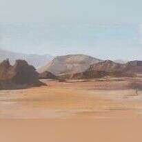 שי אביבי, צל הרים כהרים, שמן על בד על עץ, 2017