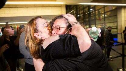 הודיה מונסגו בחזרתה לישראל. | שלו שלום/TPS