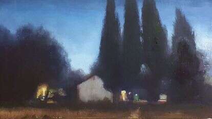 שי אביבי, לילה בקיבוץ, שמן על בד, 2018 | שירה ישראלי