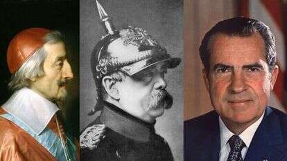 ניקסון, פון־ביסמרק ורישלייה. | וציור: גטי אימג'ס ופיליפ דה שאמפיין ניקסון, פון־ביסמרק ורישלייה. | וציור: גטי אימג'ס ופיליפ דה שאמפיין