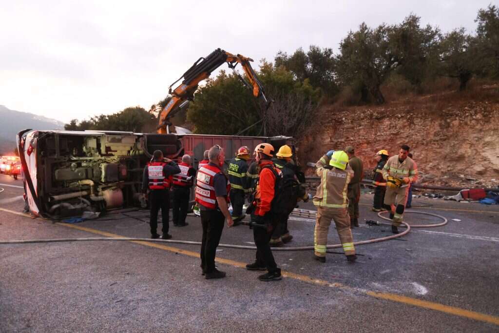 זירת התאונה בגליל. | דוד כהן/פלאש90 זירת התאונה בגליל. | דוד כהן/פלאש90