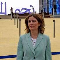 תמר זנדברג בתערוכת אקספו באיחוד האמירויות. | AFP תמר זנדברג בתערוכת אקספו באיחוד האמירויות. | AFP