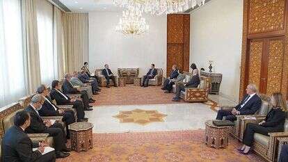 אסד בפגישתו עם שר החוץ האיראני, עבדאללהיאן. | AFP