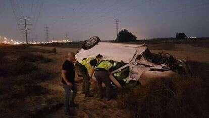 אחד הרכבים שהיה מעורב בתאונה, הבוקר. | דוברות המשטרה