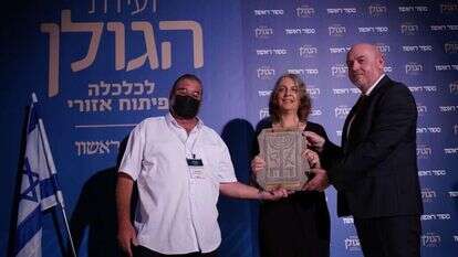 תרצה אוחיון, אשתו של חיים אוחיון, בוועידת הגולן הראשונה של מקו ראשון. | אנצ'ו גוש ג'יני