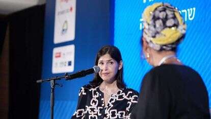 שרת האנרגיה קארין אלהרר בוועידת הגולן. | אנצ'ו גוש ג'יני