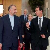 אסד עם שר החוץ האיראני, | EPA אסד עם שר החוץ האיראני, | EPA