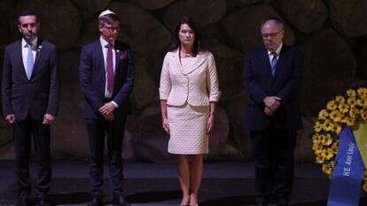 אן לינדה בביקורה ביד ושם. | EPA