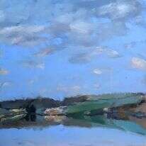 שי אביבי, "השתקפות", שמן על עץ, 2020