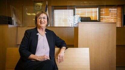 "עשינו כאן מהפכה". גולדשטיין בבית הדין הרבני האזורי בירושלים. | אוליבייה פיטוסי, פלאש 90