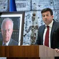 יונתן בן־ארצי בנאום בטקס הזיכרון ליצחק רבין בבית הנשיא, השבוע. | יונתן זינדל, פלאש 90