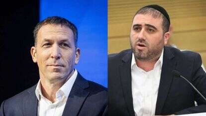 ח"כ משה ארבל ושר הדתות מתן כהנא. צילומים: נועם ריבקין פנטון ויונתן זינדל, פלאש 90