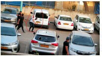 תצלום של מיידה האבן במצלמת אבטחה תצלום של מיידה האבן במצלמת אבטחה