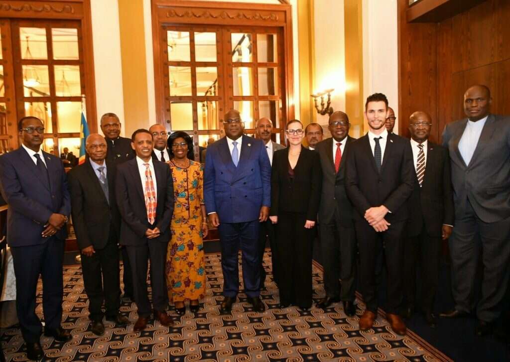 נשיא קונגו צ'יסקדי (במרכז) בביקורו בארץ, השבוע. | אבי חיון, משרד החוץ