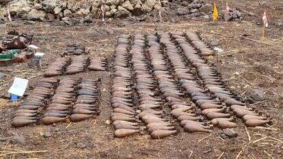 תחמושת מהבונקר הסורי שנמצא ברמת הגולן. | הרשות לפינוי מוקשים, משרד הביטחון