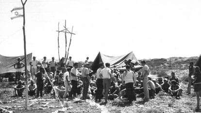 חברי קבוצת שכם בניסיון ההתנחלות החמישי באזור ביתר־בתיר, 1970. | באדיבות נפתלי וזהבה פרל