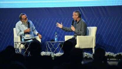 הרב יונה גודמן ושר התרבות והספורט חילי טרופר בוועידת החינוך של מקור ראשון. | שריה דיאמנט