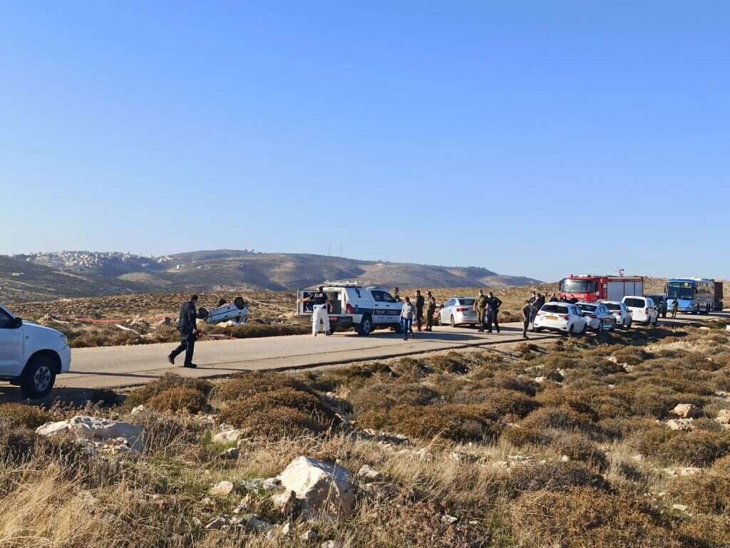 זירת התאונה סמוך לכוכב־השחר, דצמבר 2020. | TPA