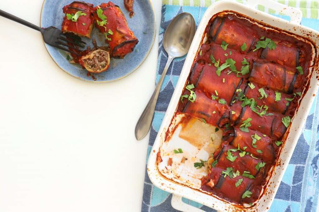 גלילי חצילים ממולאים בשר. | אפרת ליכטנשטט