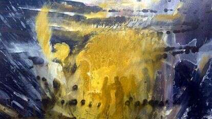 יורם רענן, יעקב נלחם בעשיו, אקריליק על קנבס' 2015