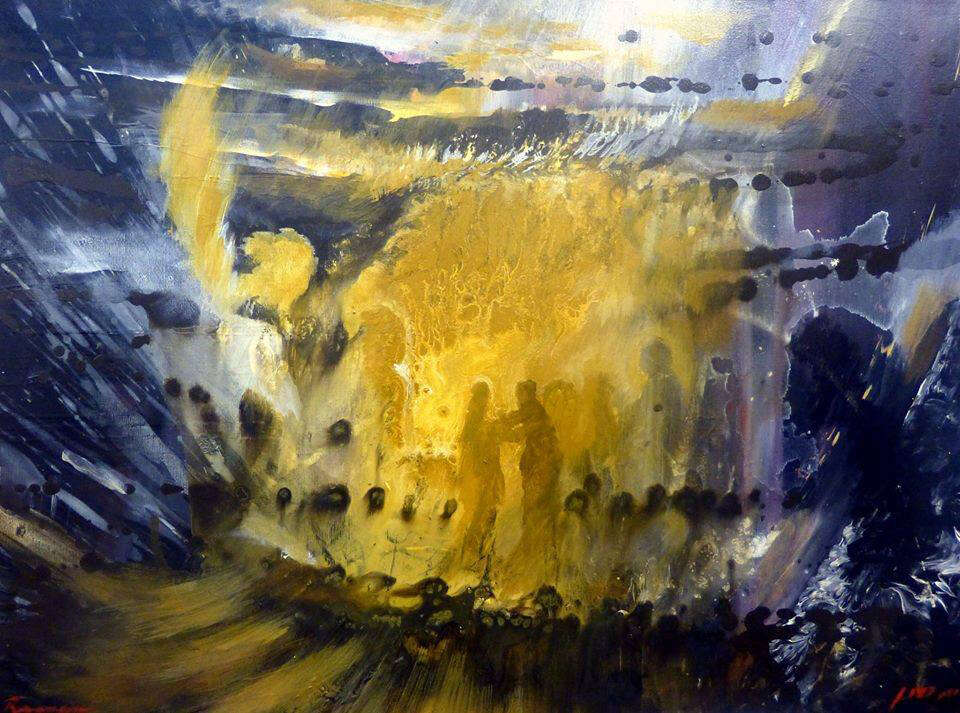 יורם רענן, יעקב נלחם בעשיו, אקריליק על קנבס' 2015 יורם רענן, יעקב נלחם בעשיו, אקריליק על קנבס' 2015