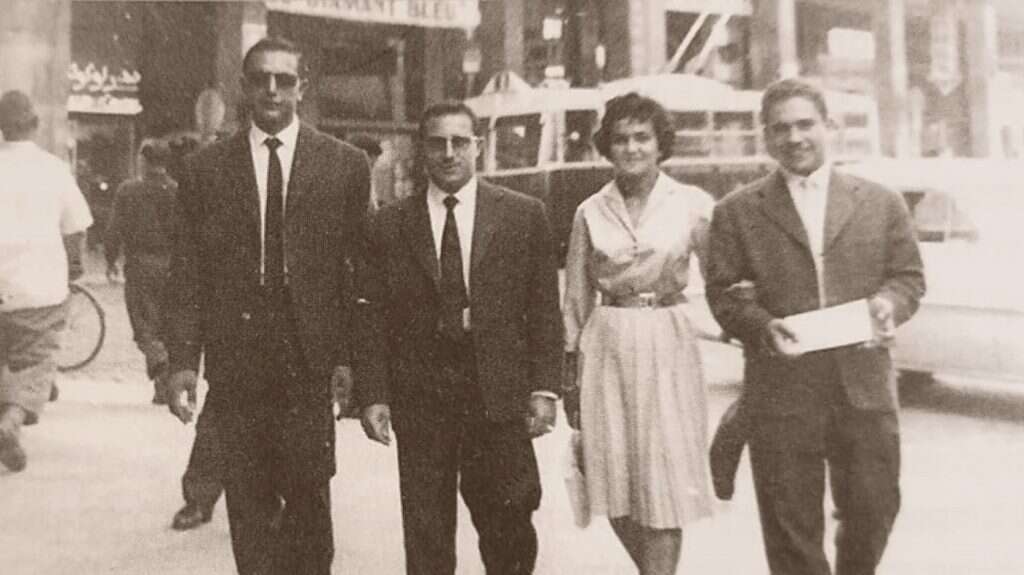 נידון ל־ 42 שנות מאסר. קנפו, שני משמאל, וחבריו למחתרת היהודית. | באדיבות ארכיון פעילי המחתרת ההעפלה ואסירי ציון בצפון אפריקה