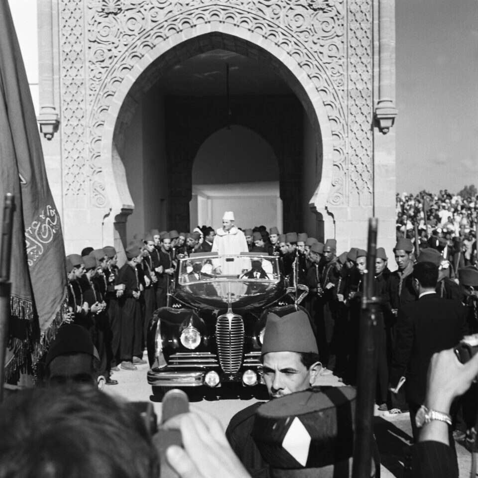 סגר את השערים בפני יציאת יהודים. המלך מוחמד החמישי, 1956. | גטי אימג'ס