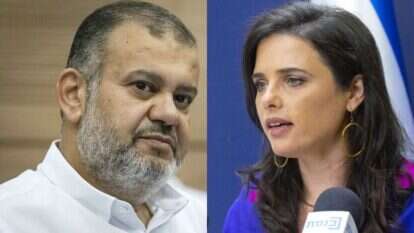 איילת שקד, ואליד טאהא. צילומים: אוליבייה פיטוסי ויונתן זינדל - פלאש 90